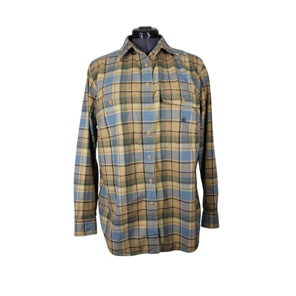 Lauren Ralph Lauren women's brushed cotton‎ button front plaid shirt 1X - Picture 2 of 11